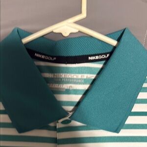 Nike Blue and White Polo Shirt with Classic Stripes